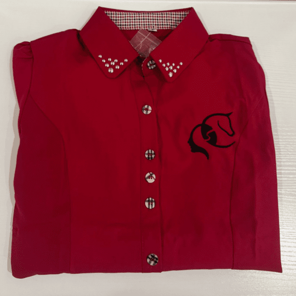 Blouse in Wine Red - "Rider’s Elegance Blouse" - Image 4